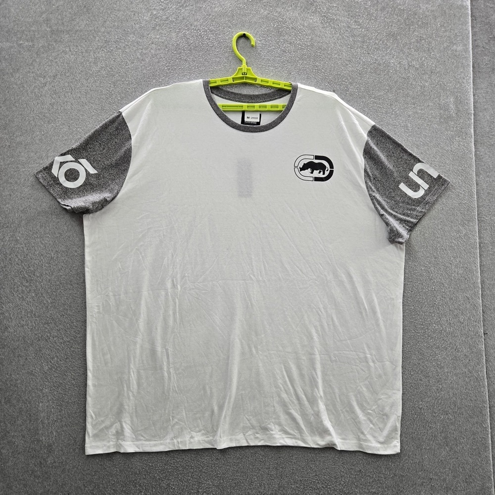 Ecko‎ Unltd. Men Shirt 5XL White Raglan Rhino Logo Hip Hop Y2K NWT